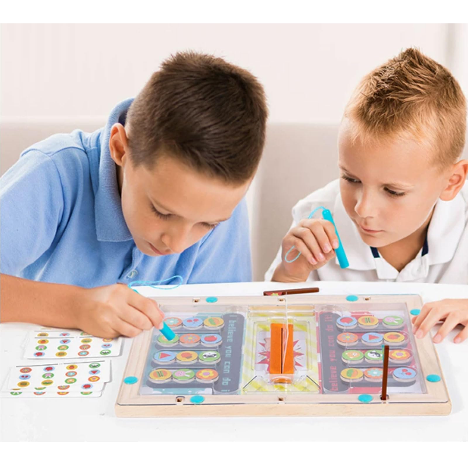 Drewniana gra Montessori 4-kolorowa ścieżka labiryntu | Kolorowa układanka znajdowania tras, zabawka rozwijająca logiczne myślenie, interaktywna edukacyjna zabawka rodzica dziecka