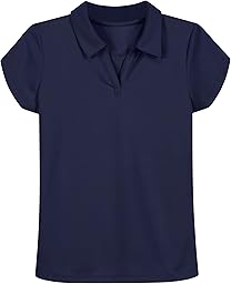 Nautica Girls' Short Sleeve Performance Polo