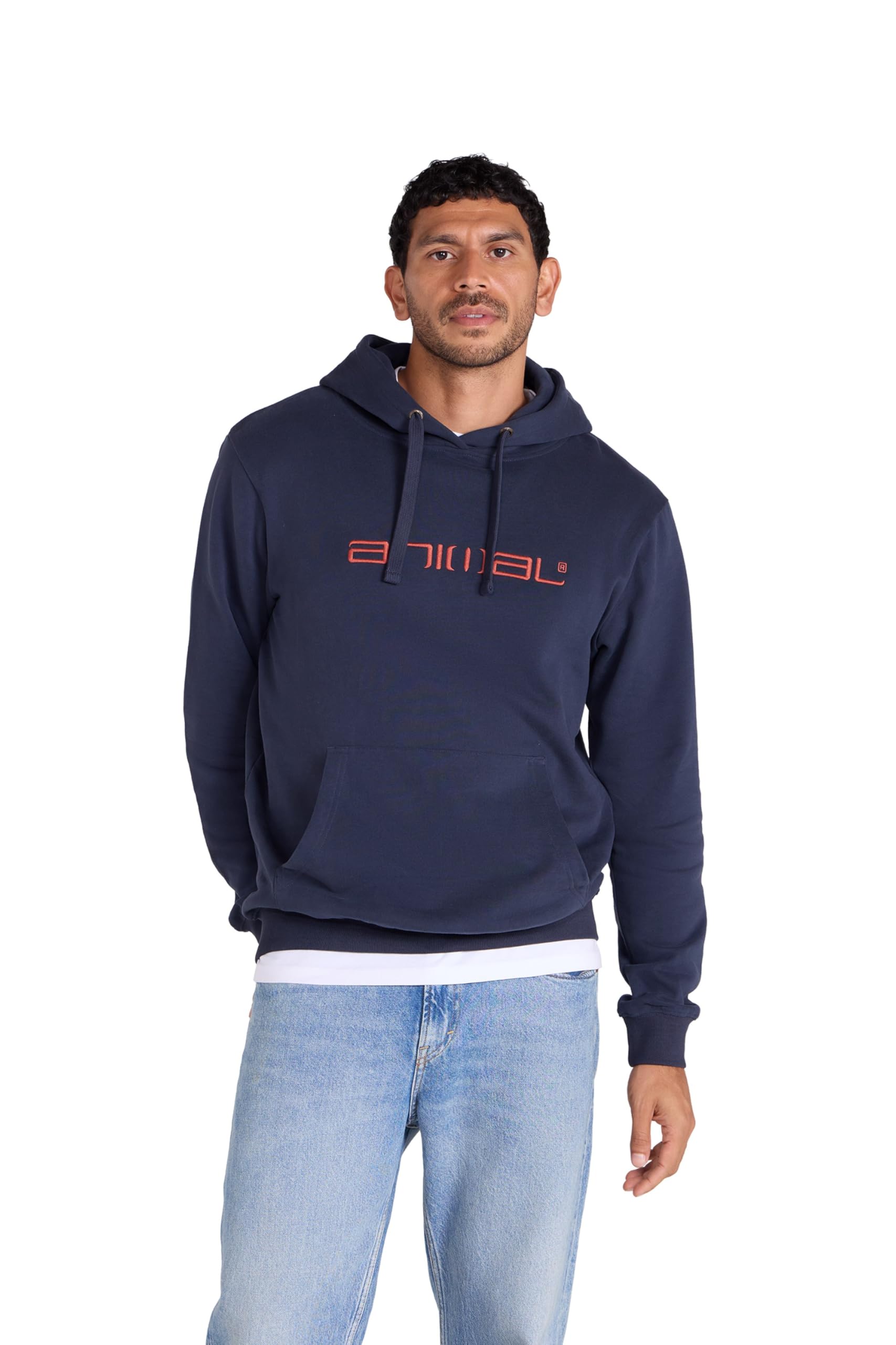 Animal Driver Mens Cotton Logo Hoodie - Relaxed Fit Sweathsirt with Adjustable Hood - Spring Summer, Beach, Outdoors, Holiday & Hiking Corn Blue S