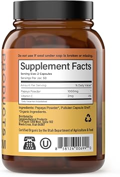 CNP | Papaya Enzyme Capsules 500mg - Papain, Digestive Support, Gut Aid