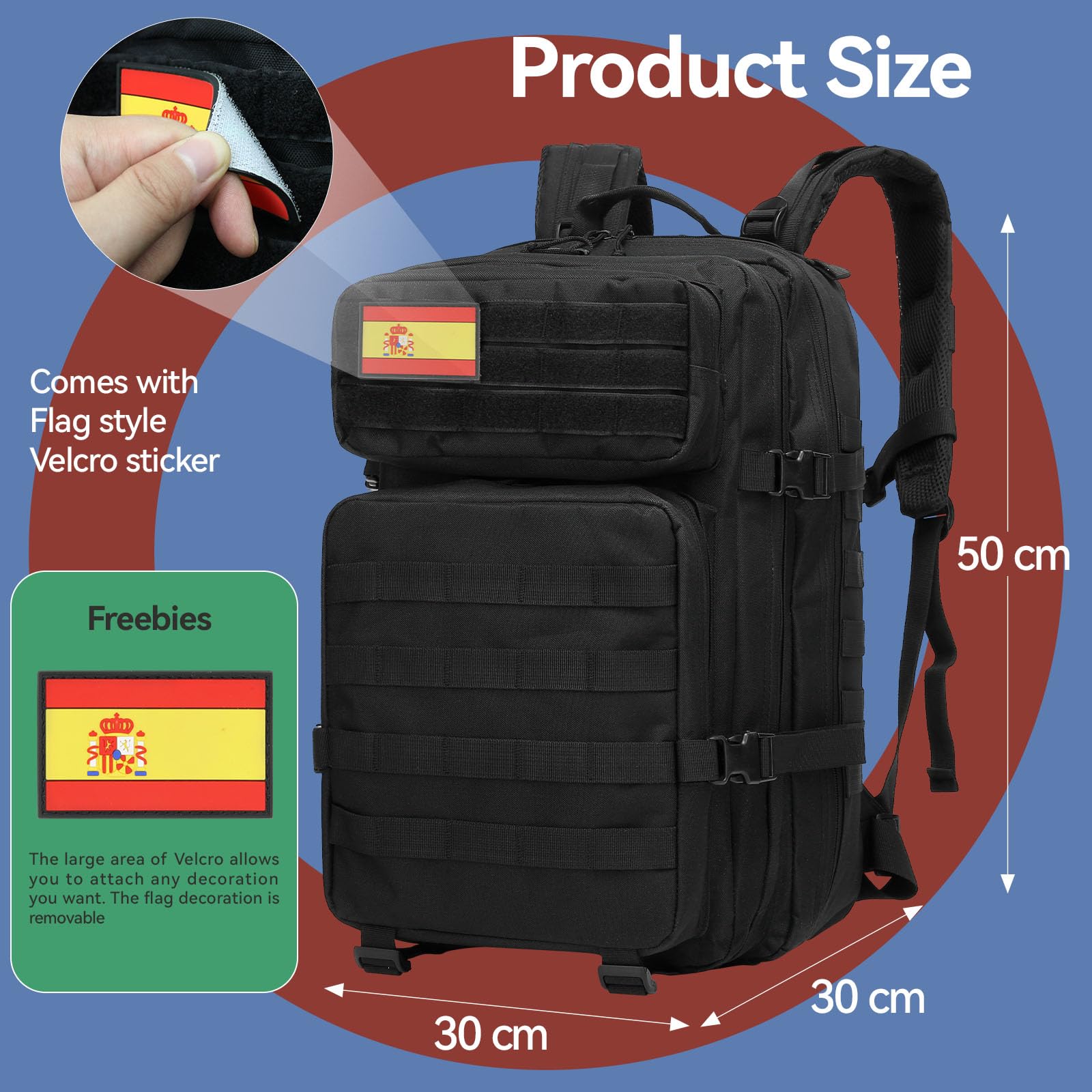 Delgeo Zaino Tattico Militare 45L, Grande Capacità, Impermeabile Pieghevole per Alpinismo, Escursionismo, Campeggio e Viaggi