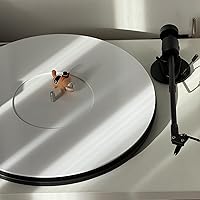 Vista 8 de Tapete para Tocadiscos de Acrílico para Tocadiscos de Vinilo Antiestático con Bajo Más Fuerte y Definido, Blanco