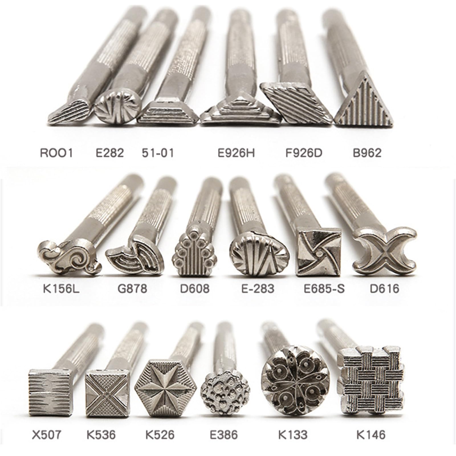 Herramientas de Artesanía en Cuero Kit de Sellos para Cuero para Repujado en Cuero Manualidades DIY-Set 04 18pcs