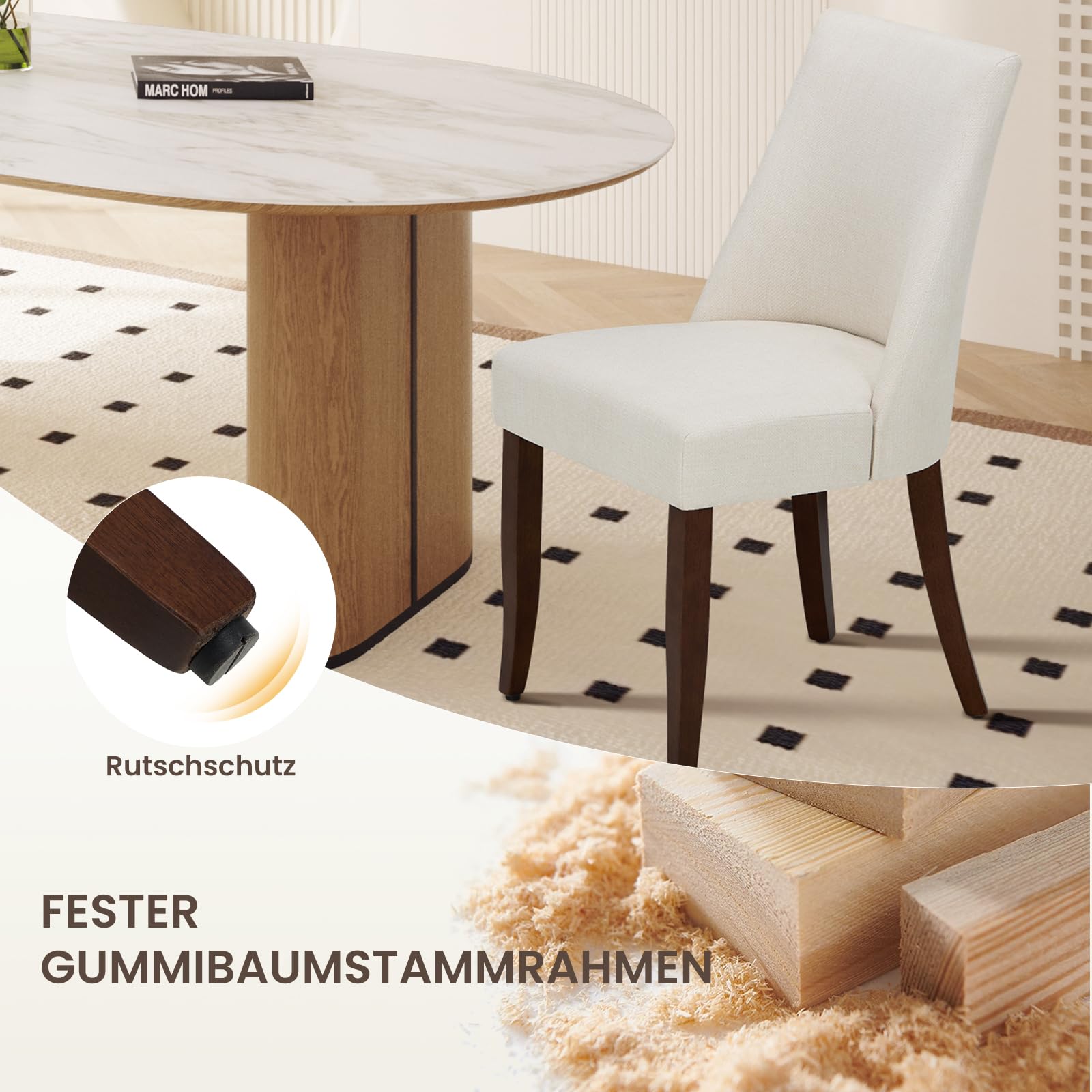 COLAMY Esszimmerstühle 2er Set - Polsterstuhl Mit Metallbeinen In Blau