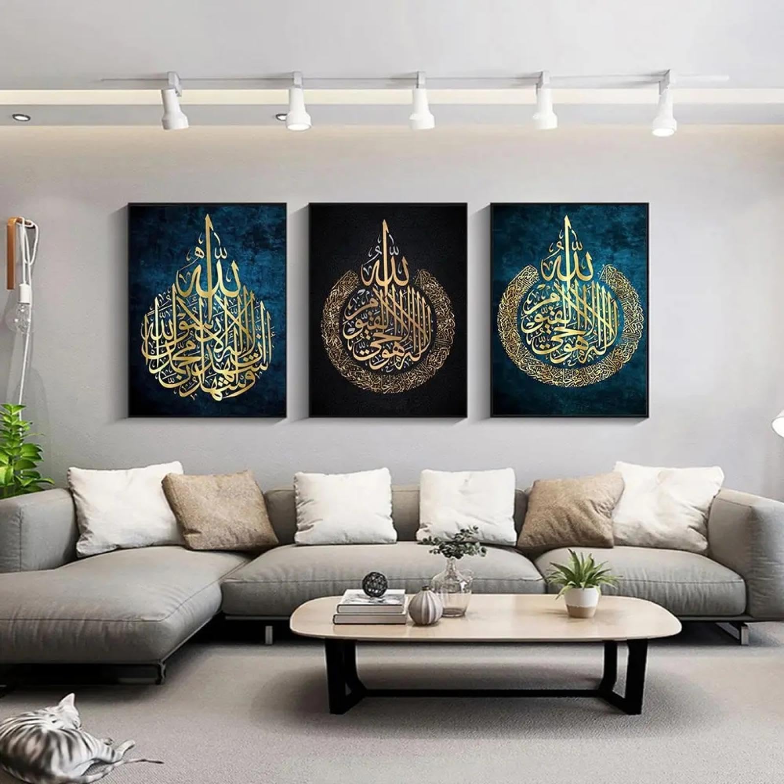 Impression sur toile du Coran dorée grand format triptyque chic - 8