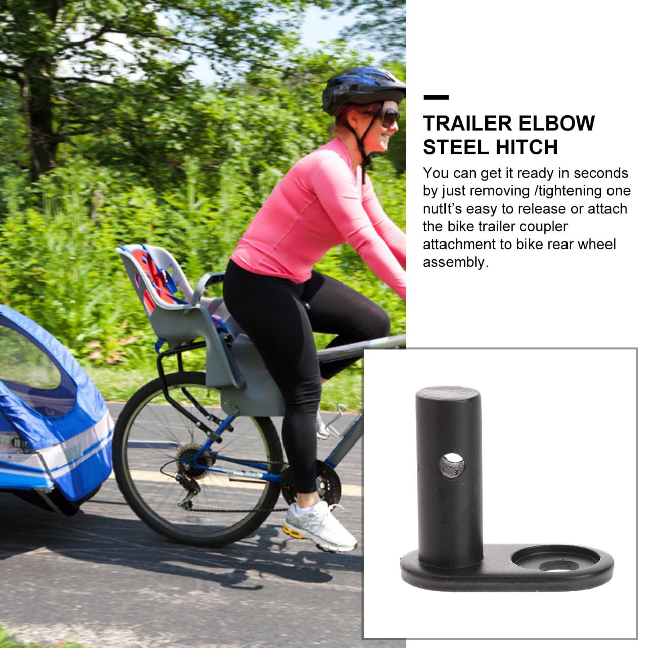 TOYANDONA Accessoires de remorque de vélo Fixation coude acier noir