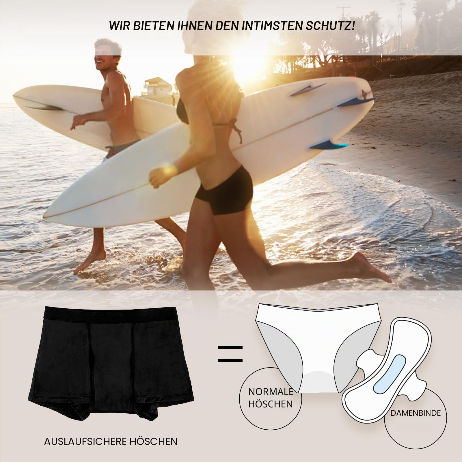 Okdance Perioden-Bademode für Teenager, Mädchen, Damen, 4-lagig, mittlere Taille, zum Schwimmen, auslaufsicher, starker Durchfluss, spurlos, für Wasseraktivitäten (Boxer)