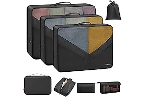 Packing Cubes for Suitcases with Clean and Dirty Clothes Separate (8 Set)