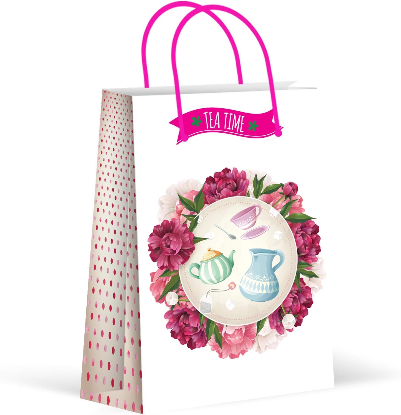 LARZN - Celebrate With an Impression Premium Tea Party Bags, Party Favor Bags, New, Treat Bags, Gift Bags, Goody Bags, Party Favors, Party Supplies, Decorations, 12 Pack