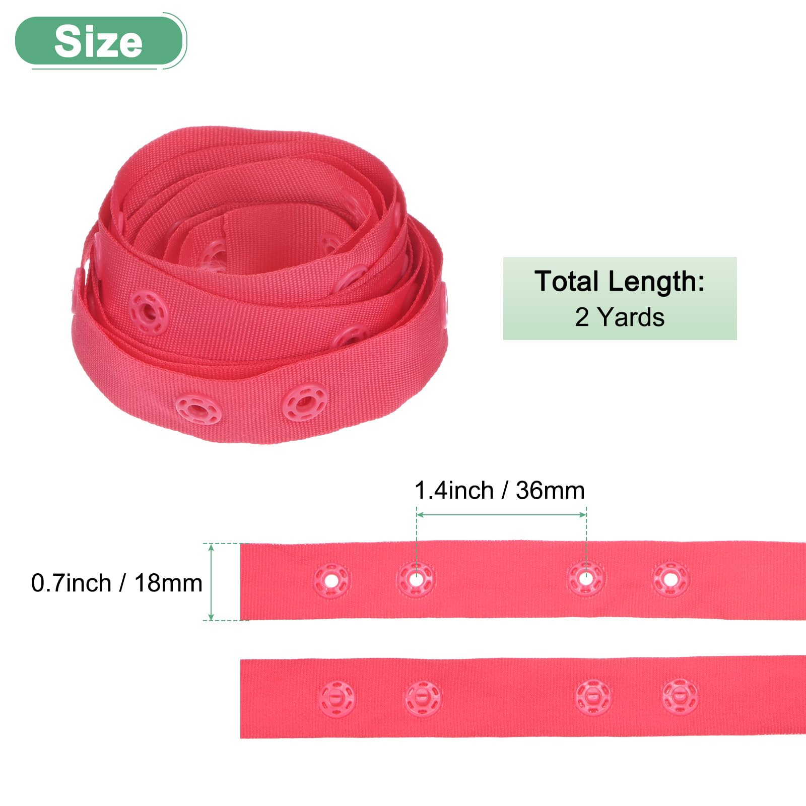 M METERXITY Plastic Snap Buttons, 2 Yards Plastic Snaps - Image 3