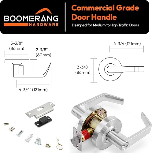 Miniatura 3 de Entrada con función de embrague - Cerradura de palanca de puerta comercial ADA - Manija de puerta de bloqueo resistente Boomerang Hdwe, cerradura de