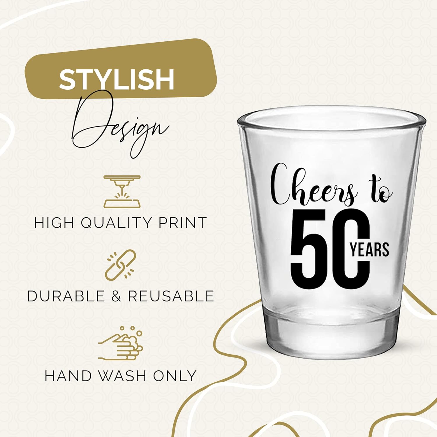 Cheers to 50 Years Shot Glasses – 12 PCS, 1.75oz Each, 50th Birthday Decorations for Men and Women, 50th Birthday Party Favors For Guests, Wedding Anniversary Party Favors