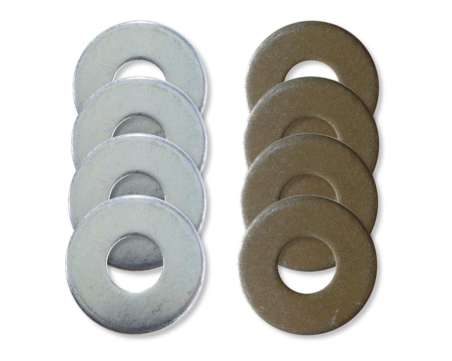 8 Classic Washer Toss Washers - Zinc/Yellow Zinc - by Get Outside Games (8 Washers with Locker)