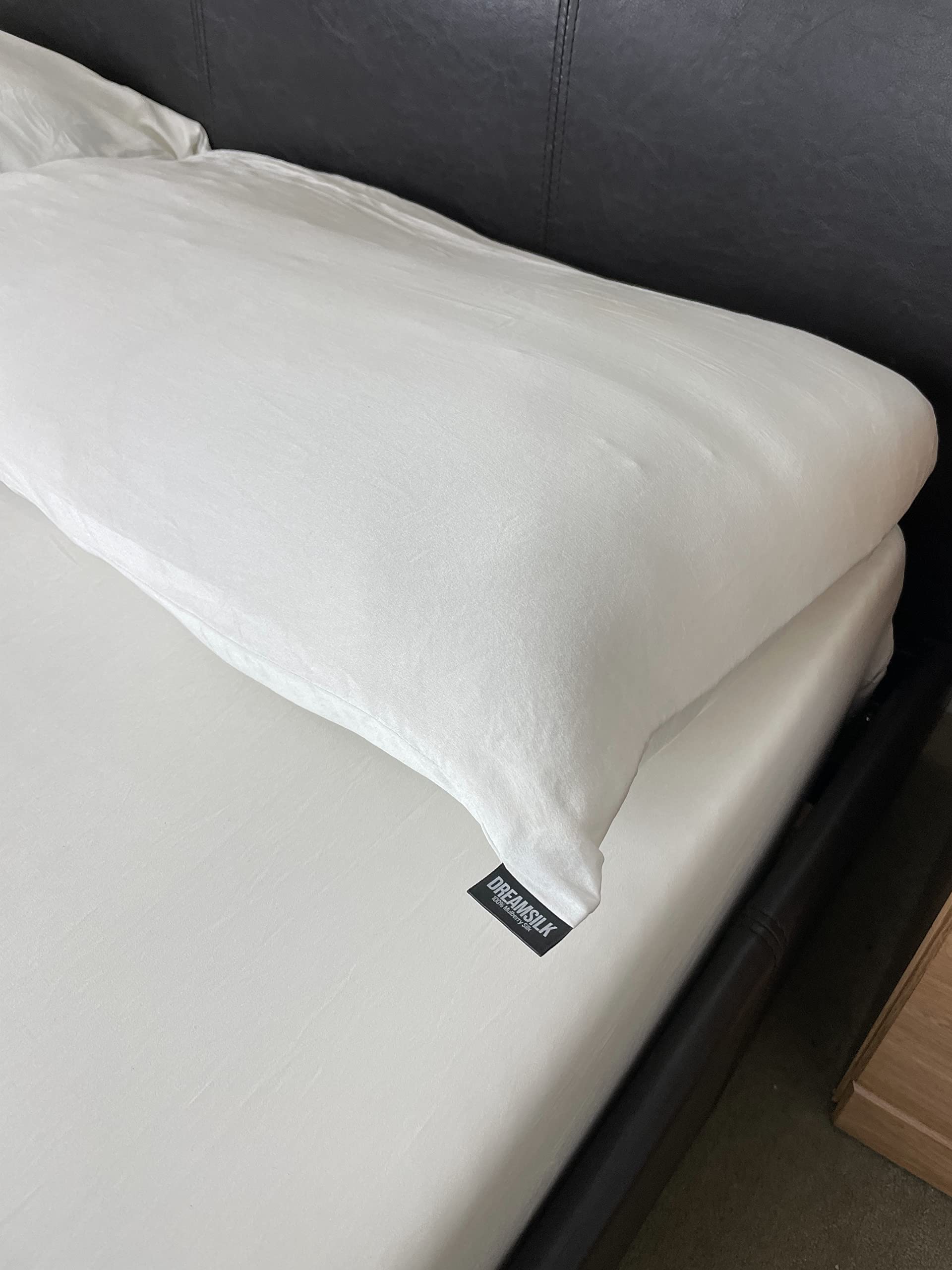 Funda de almohada de seda blanca de morera, 100 garantía de noche para cabello y piel, sueño de belleza, tamaño 51 cm x 91 cm, tamaño Queen, hipoalergénico, almohada natural 19 momme
