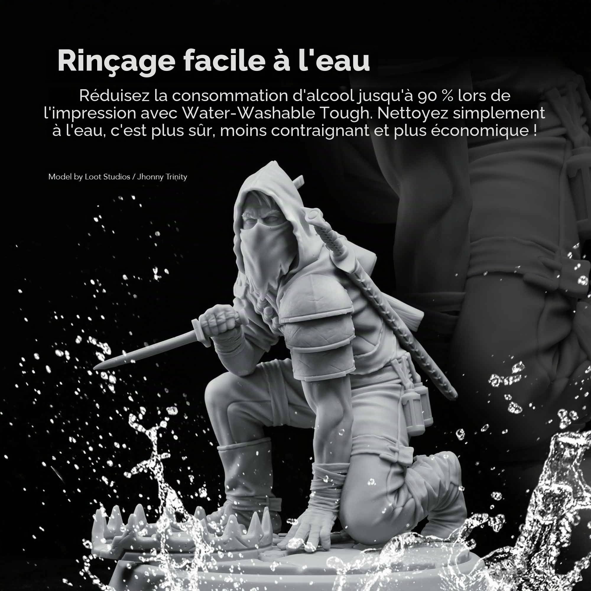 Phrozen Tough Resine Lavable à l'Eau | 405 nm UV Photopolymère Resin pour impression 3D LCD/DLP/SLA | Faible Odeur, Résistance Durable - Blanc (1kg)