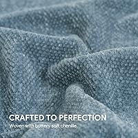 Vista 4 de RECYCO Manta Suave y Acogedora Manta de Chenilla con Flecos de Borlas para Sofá, Sillón, Silla, Cama, Sala de Estar, Regalo