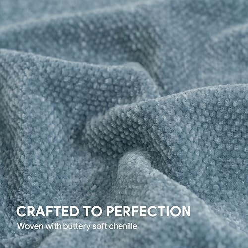 Miniatura 10 de RECYCO - Manta, manta de chenilla suave y acogedora con borlas con flecos para mueble, sofá, silla, cama y sala de estar, ideal para regalar (color