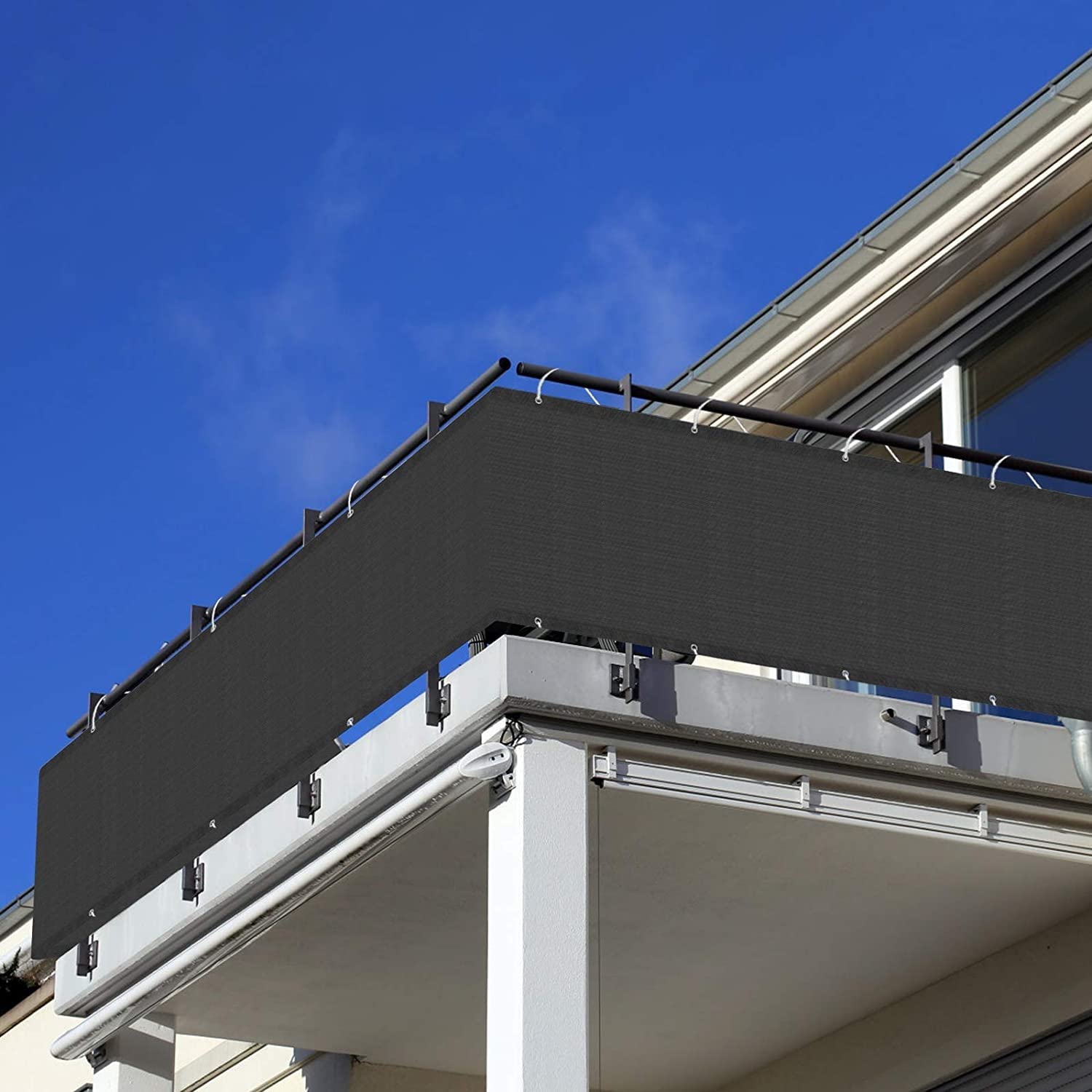 Balkon Pokrywa Wysokość 90 cm, 100 Cm Osłona Balkonowa Ekran Prywatności na Balkon Taras Zewnętrzny Ogród Patio Ściana Przednia Szyba Odporna Na Intemperie Odporność Na Zerwanie