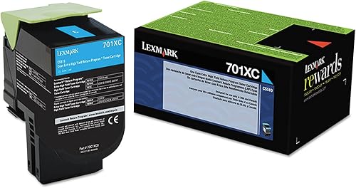 Lexmark 70C1XC0 (701XC) Extra High-Yield Toner, Cyan - in Retail Packaging