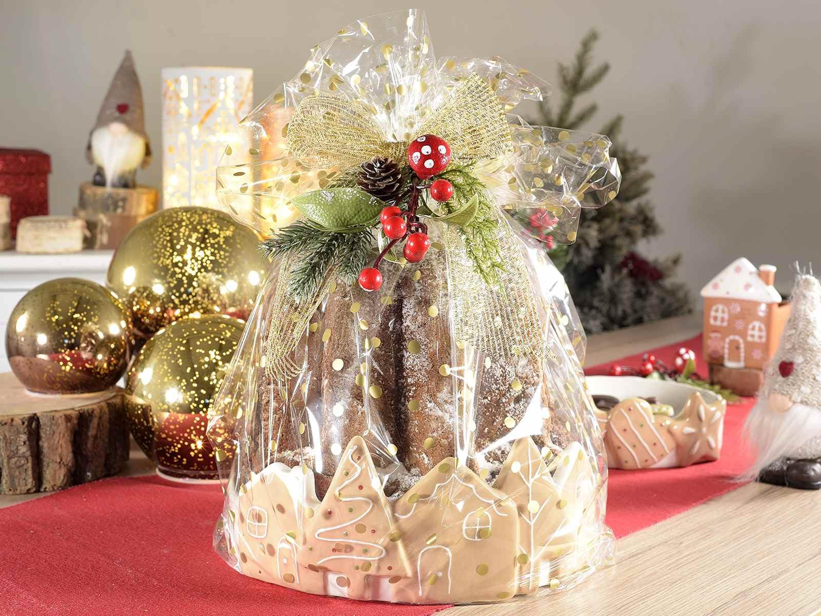 Gruppo Maruccia - Piatti Natalizi in Ceramica con Bordo Alto - Vassoi per dolci e Confezioni Regalo - Set da 2