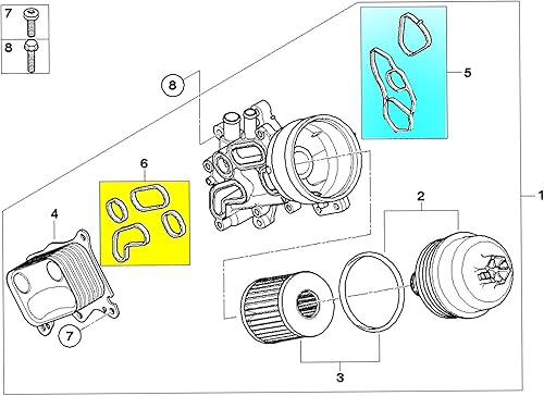 Miniatura 3 de 3mirrors Sellos de junta compatibles con la carcasa del filtro de aceite Mini Cooper Paceman Countryman y el sello de junta del refrigerador de