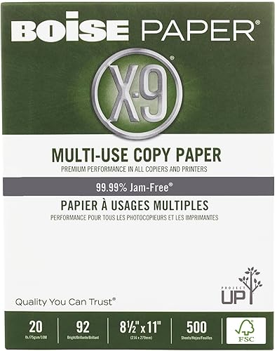 Miniatura 9 de Boise Paper X-9 - Papel de copia multiusos – Sin resma (2000 hojas) Carta de 8.5 x 11 pulgadas SPLOX (caja de fácil transporte) 92 blanco