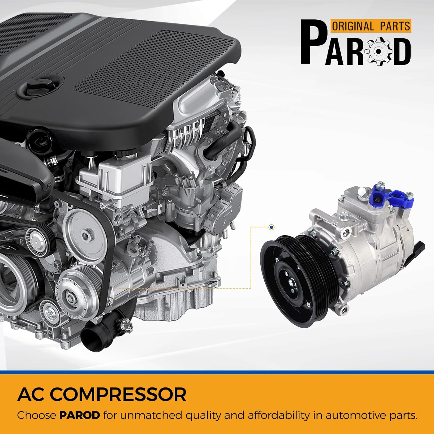 PAROD A/C Air Conditioning Compressor Fit for 2012-2013 Audi TT RS Quattro, 2006-2017 VW Beetle, 2010 Beetle Cabrio, 2010-2014 Golf, 2005-2014 Jetta, 2012-2014 Passat, 2008 R32 Replace for CO4574JC