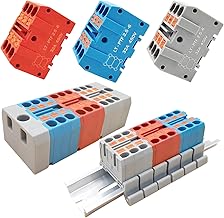 Dujelixa DIN-Schienen-Steckverbinder-Set, Steckklemmenblöcke 20–12 AWG für industrielle Schalttafeln und elektrische Verkabelung, DIN-Schienen-/Schraubmontage, 18-teiliges Set mit Zubehör