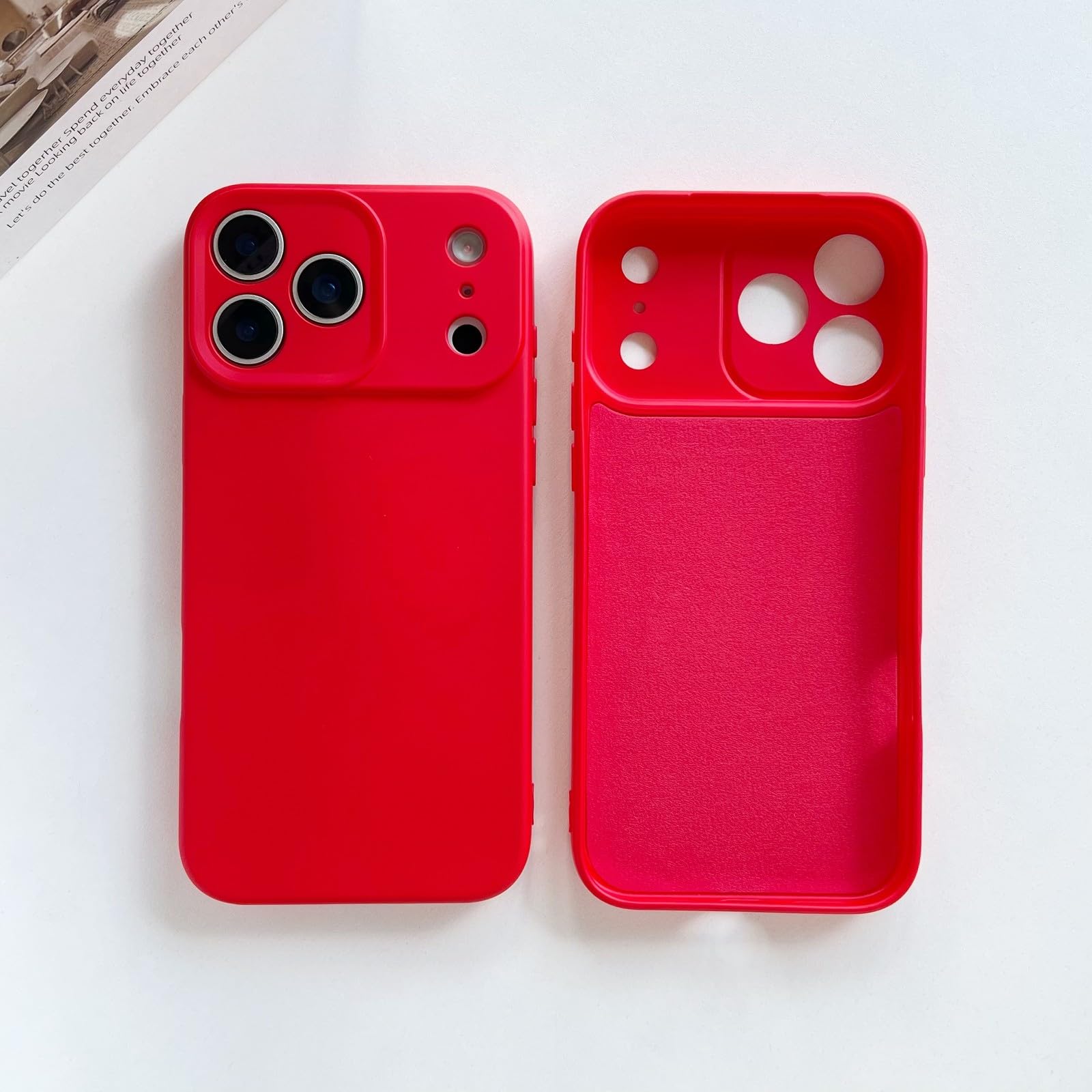 Coque iPhone 16 rouge en silicone rigide et fin de qualité supérieure - 8