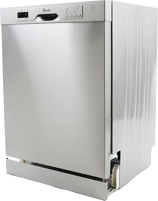 Avanti DWF24V3S Dishwasher 24-Inch Built in with 3 Wash Options and Automatic Cycles, Stainless Steel Construction with Electronic Control LED Display, Low Noise Rating, 57 dBA, Metallic