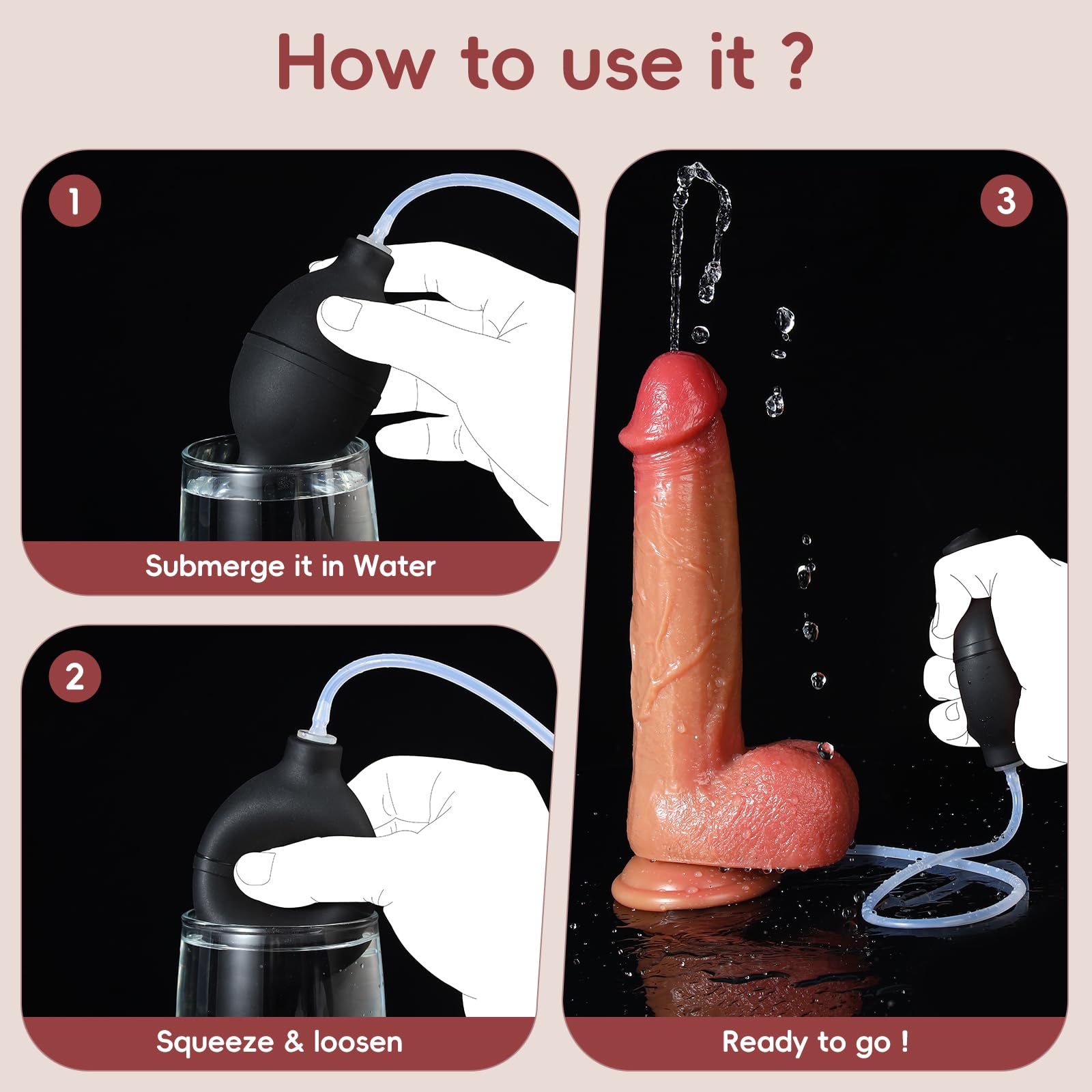Ejaculating Dildo Ejaculating Toy Realistic Dildos Strong Suction Cup Real Skin Soft Silicone Dildos Sex Toys for Women Men Adult Toys: Squirting Dildo