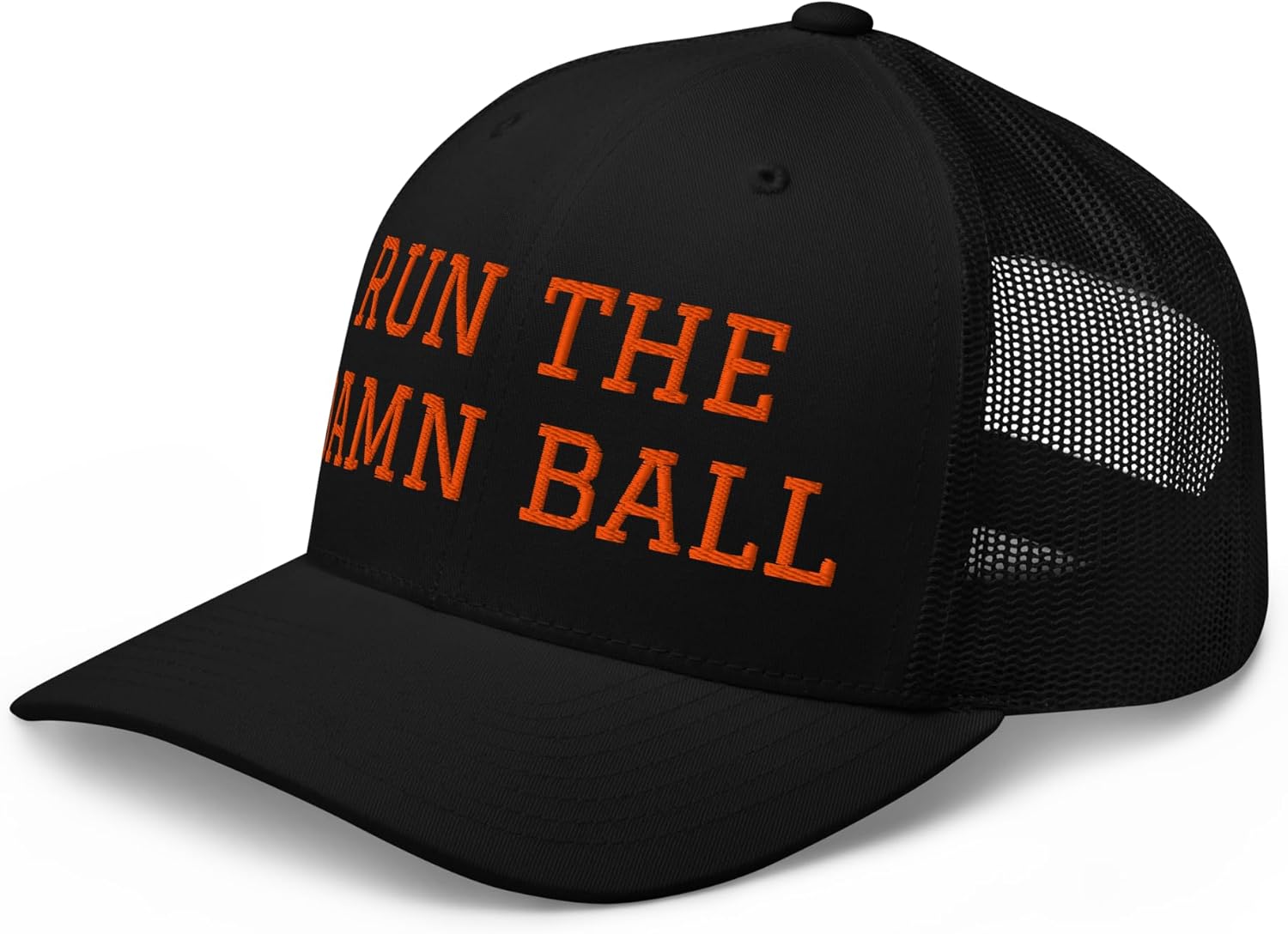 FadeThePublic Run The Damn Ball Trucker Hat, Yupoong 6606 Retro Snapback Cap, Football Game Day Adjustable Baseball Cap - Image 2