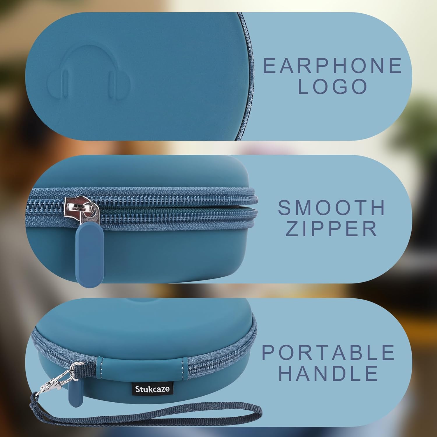 Headphone Case for JBL Tune 510BT 520BT, Hard Portable Headphone Carrying Case, Over Ear Headphone Storage Protective Case (Blue) - Image 5