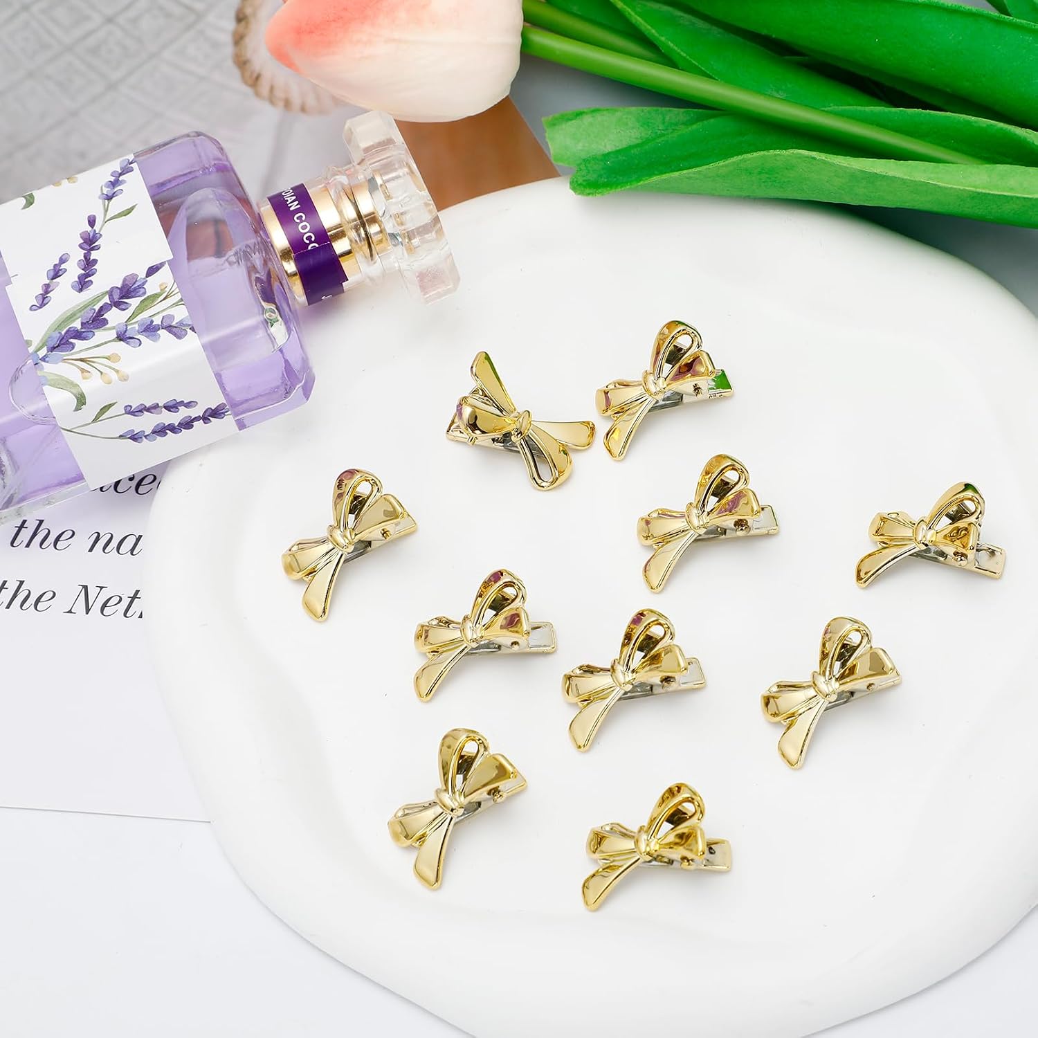 20PCS Gold Mini Bow Hair Clips, Non-Slip Alligator Metal Small Bows for Women Girls, Cute Tiny Bowknot Hair Barrettes Y2K Hair Accessories for Daily Wedding Party image 5