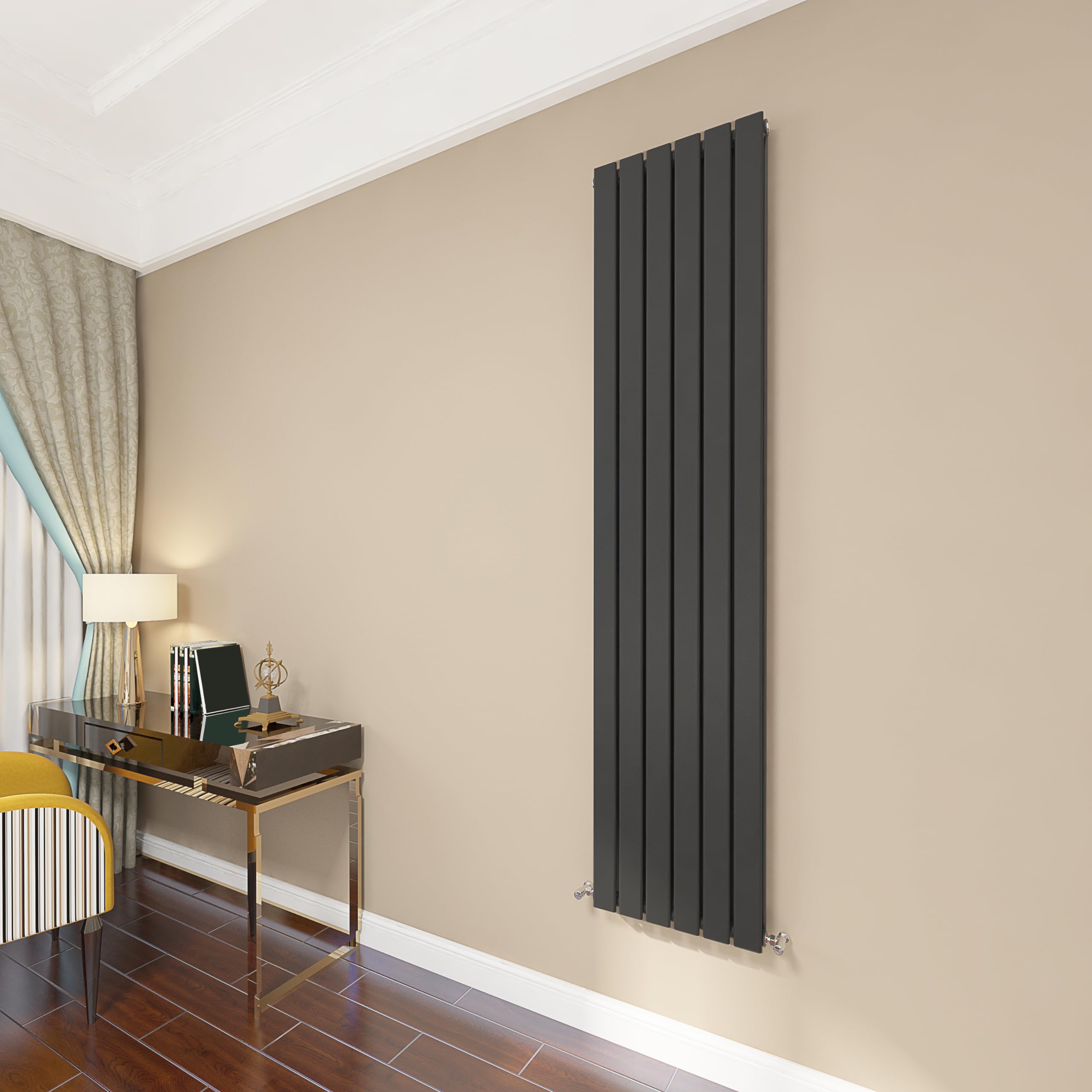 Flat Panel Radiator 1800x408mm Vertical Radiator Black Double Column Horizontal Radiator Modern Designer Central Heating Radiators