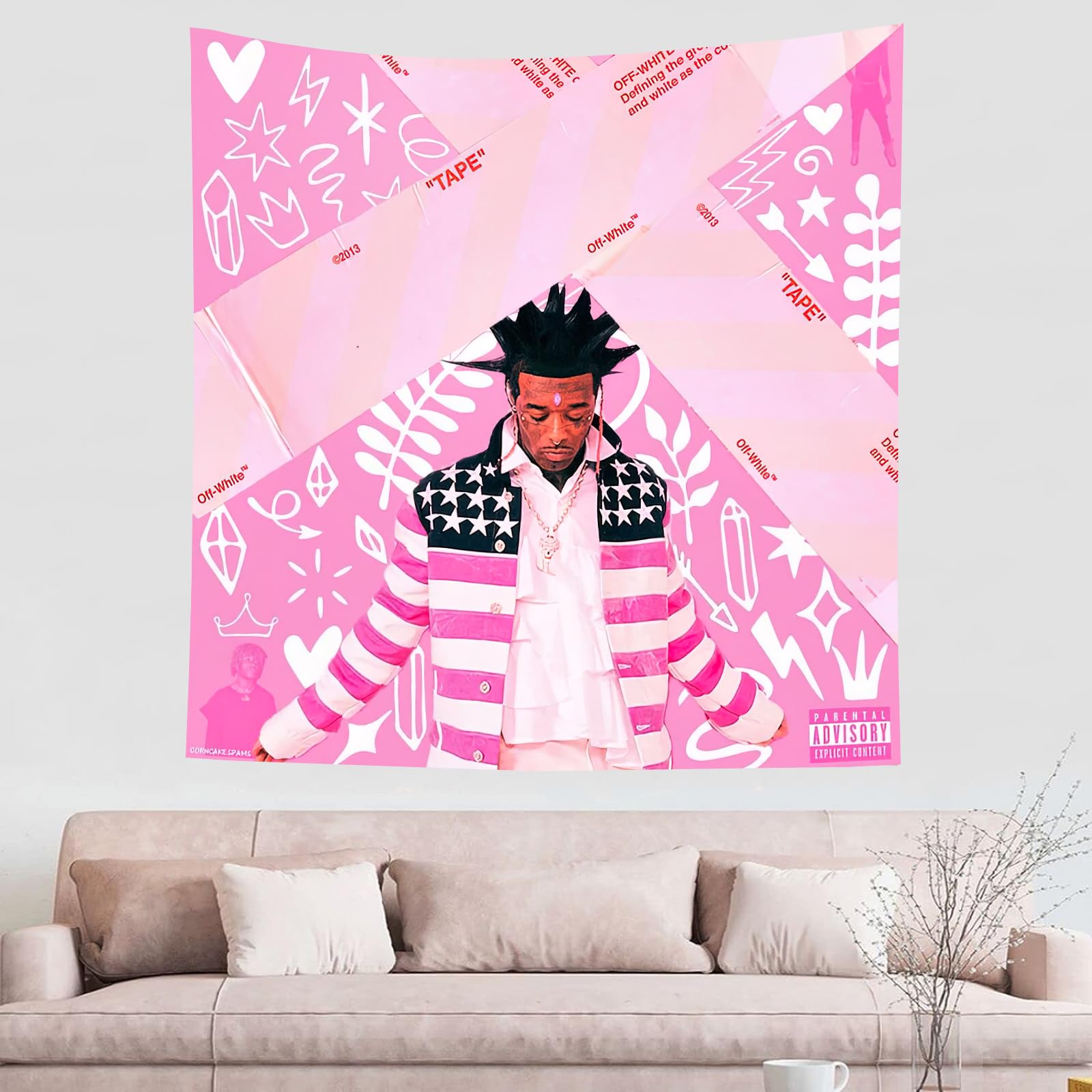 Amazon.com: Rsefly Pink Tape Uzi Rapper Tapestry - Music Album