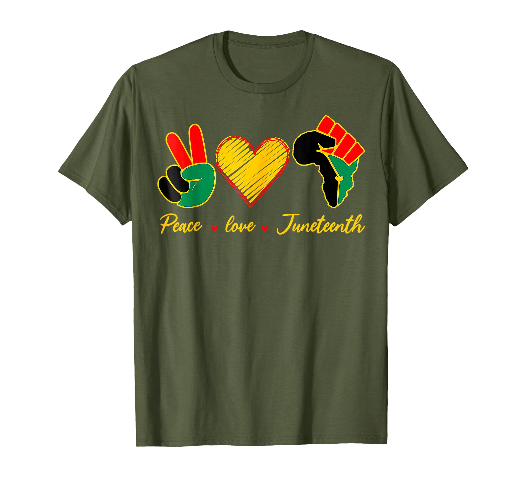 Peace Love Juneteenth Pride Black Girl Black Queen & King T-Shirt