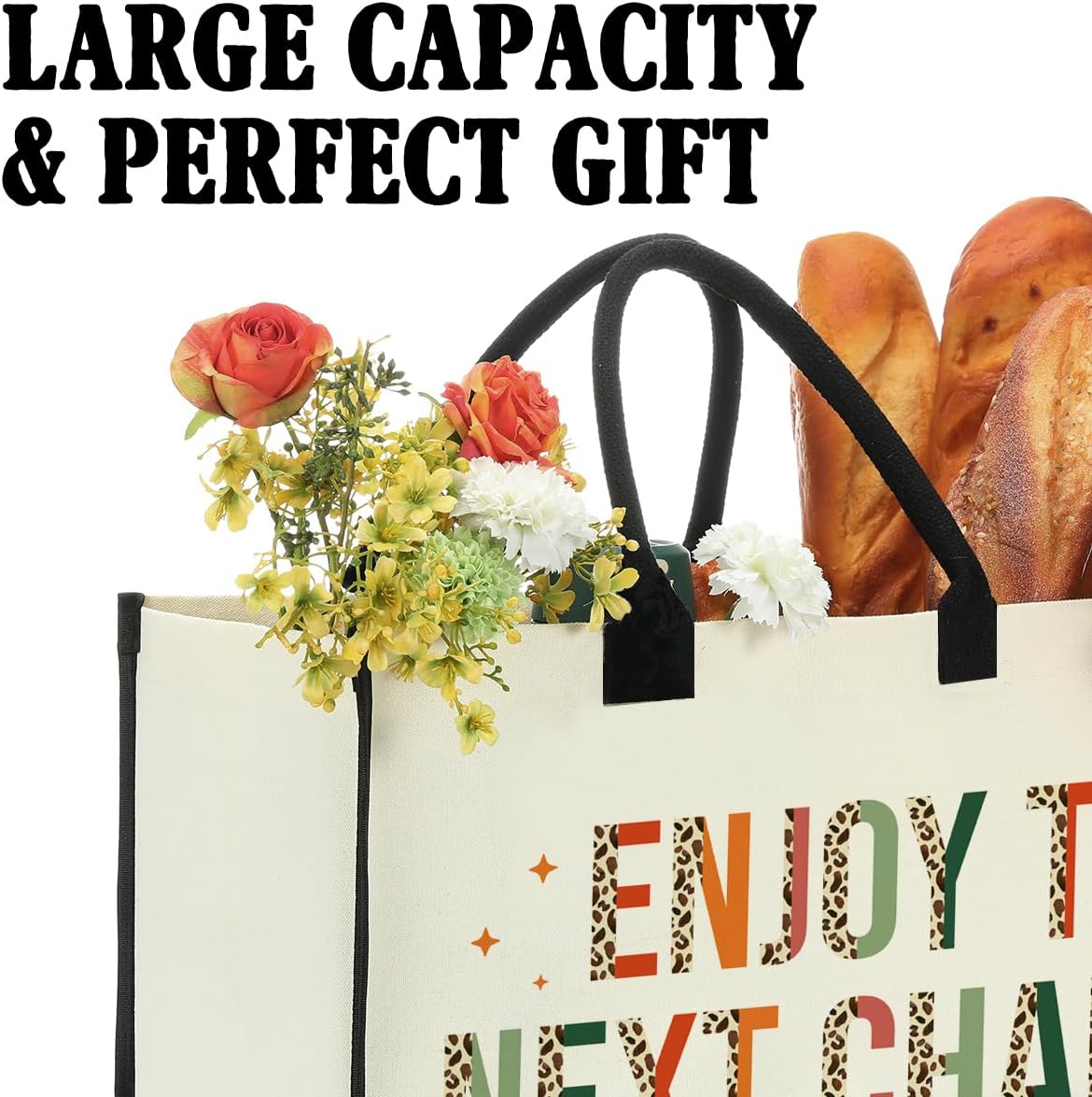 Nvhai Retirement Gifts for Women, Retired Gifts for Coworker Colleague Boss Friends Going Away Gift Leaving Farewell Enjoy Next Chapter Canvas Tote Bag for Women Shopping Grocery Bag - Image 5