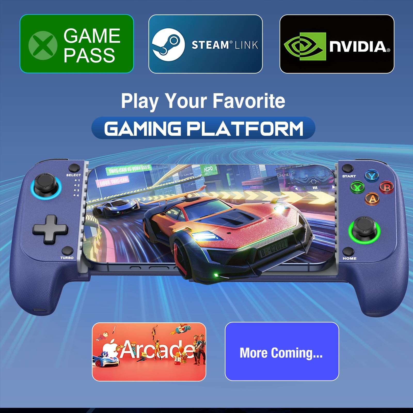 Controlador de juego móvil para iPhone/Android, mando de teléfono inalámbrico, compatible con funda de teléfono, controlador de juegos con palanca de mando Hall adecuado para Xbox Game Pass, Steam