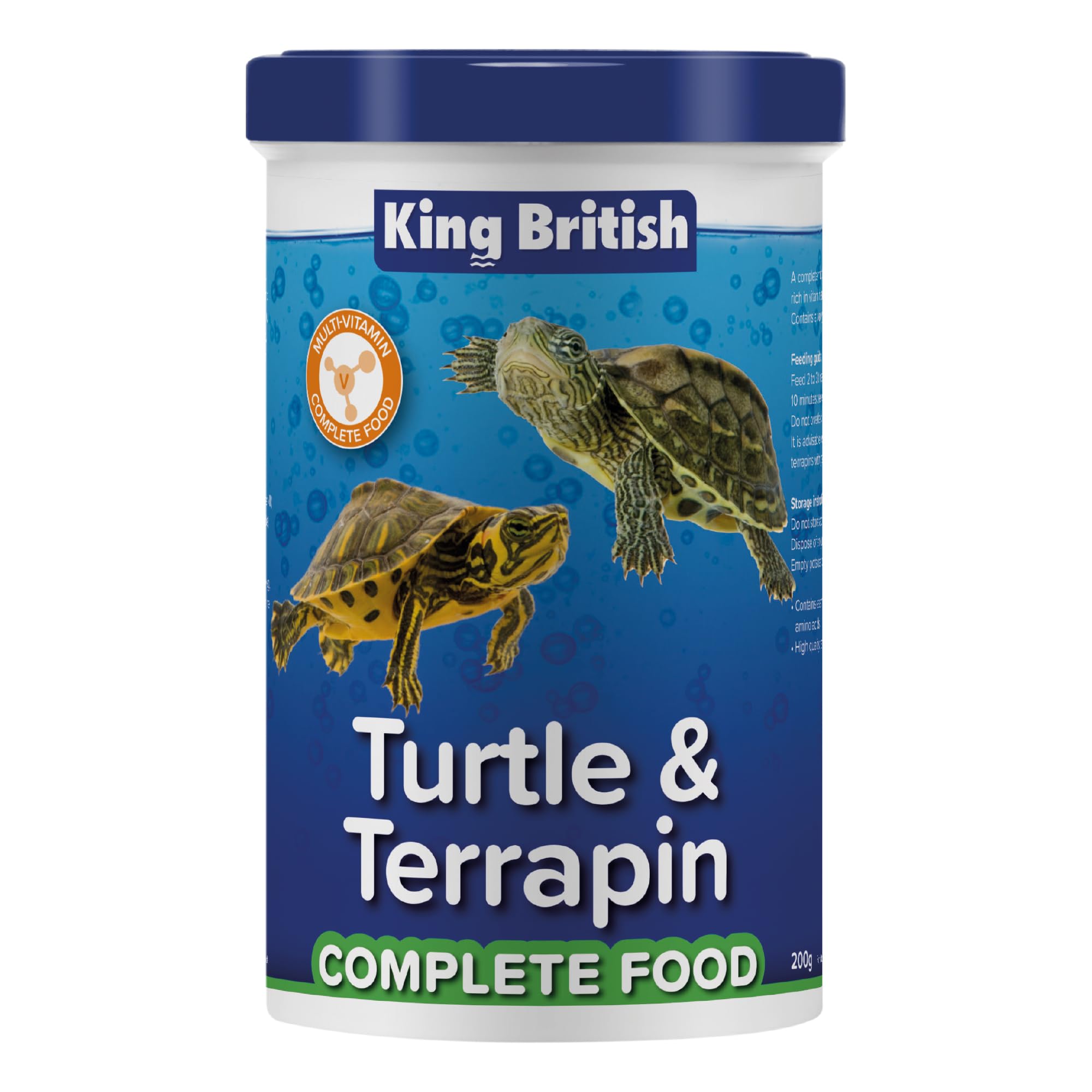 Turtle & Terrapin Complete Food – 200g Tub – Rich in Vitamins & Minerals Natural Ingredients – Contains a Variety of Shrimp, Gammarus & Krill