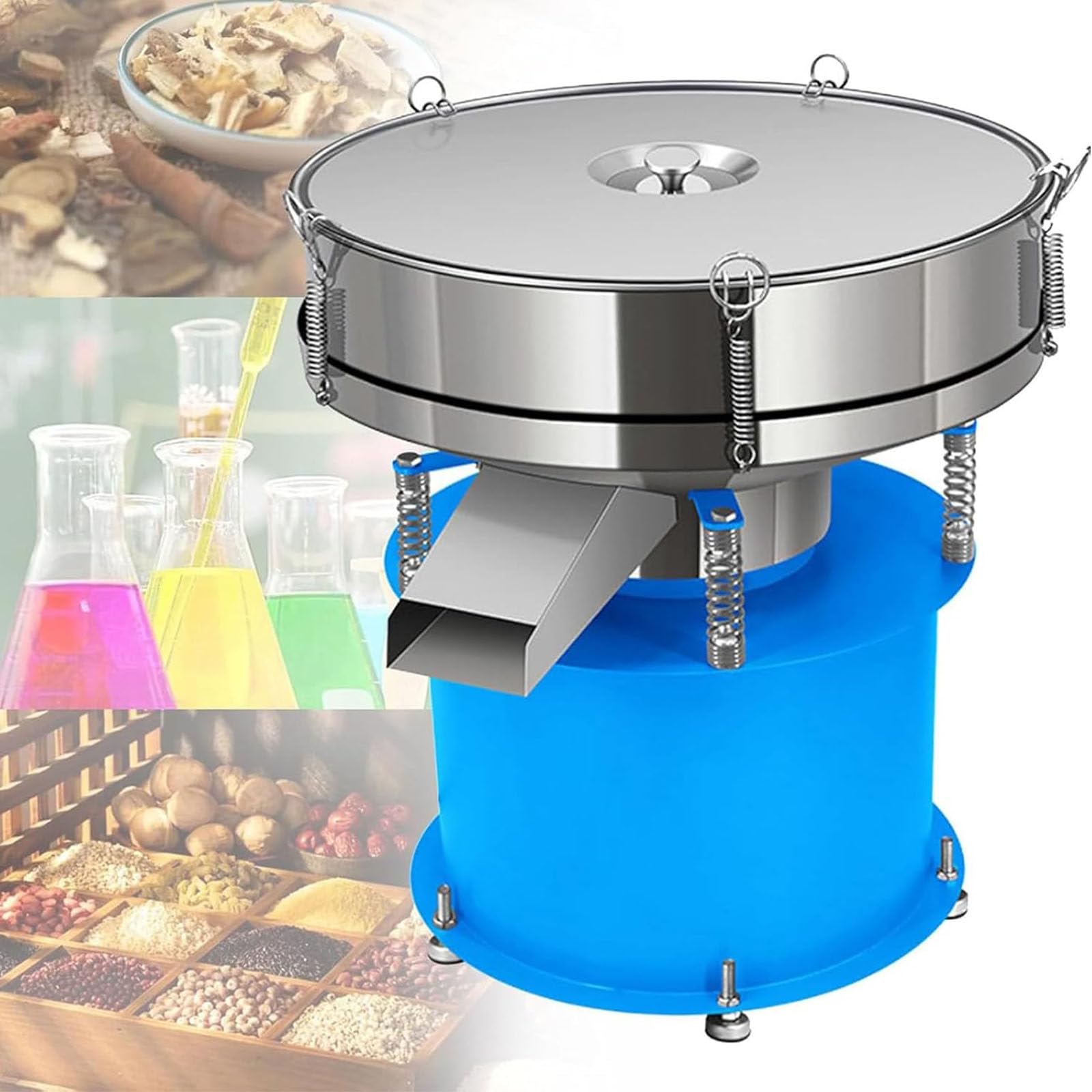 SICWEDIM Electric Flour Sifter,180W Automatic Flour Shaker Machine Electric Vibrating Sieve Machine with 60 mesh Filter and Cover