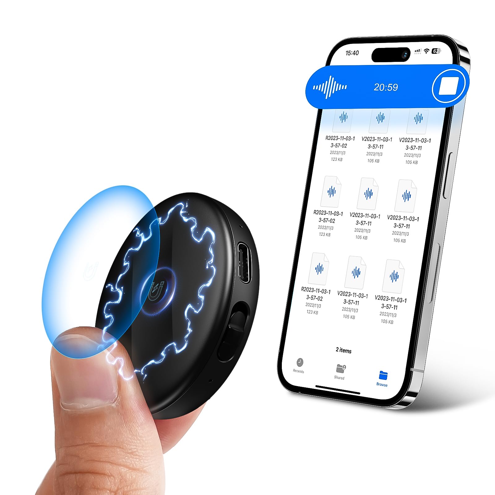 136GB(9800Hours) Magnetic Voice Activated Recorder, Digital Voice Recorder with DSP 5.0 AI-Intelligent Noise Cancellation, HD Audio Recording Device for Lectures Meetings Interviews Classes