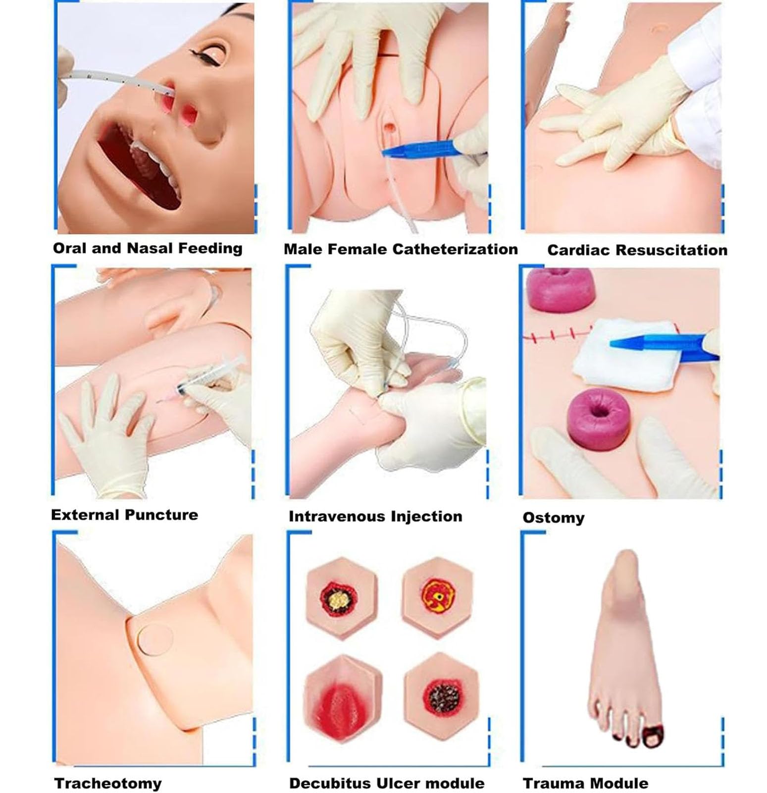 Générique Mannequin médical pour soins aux patients pour formation, grandeur nature 1,70 m,Female