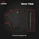 Leeway Interlocking Gym Mats for Floor | EPDM (Set of 2, 10mm, 20"x20") Black with Red Flecks | Gym Floor Mat Rubber for Workout | Equipment Matt for Home | Rubber Tiles, Kids Rooms Puzzle Mate gallery image