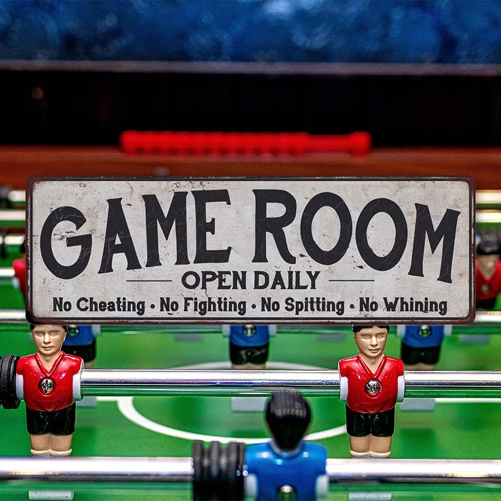 Game Room Sign Vintage Decor Wall Signs Gameroom Decorations Ideas Games Arcade Retro Gamer Wall Art Gaming Retro Gift 8 x 24 Matte Finish Metal 108240091035