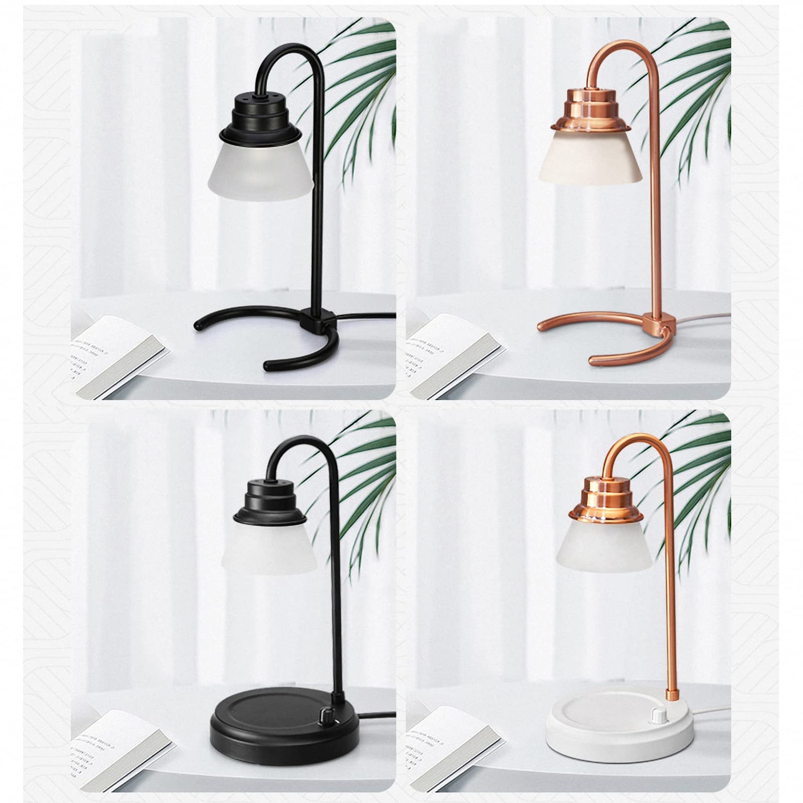 Lampada Cera Fondente per aromaterapia dimmerabile, Lampada da Notte a Candela per Fusione Olio Essenziale per Ufficio, Comodino Camera da Letto, Sala Studio, Soggiorno