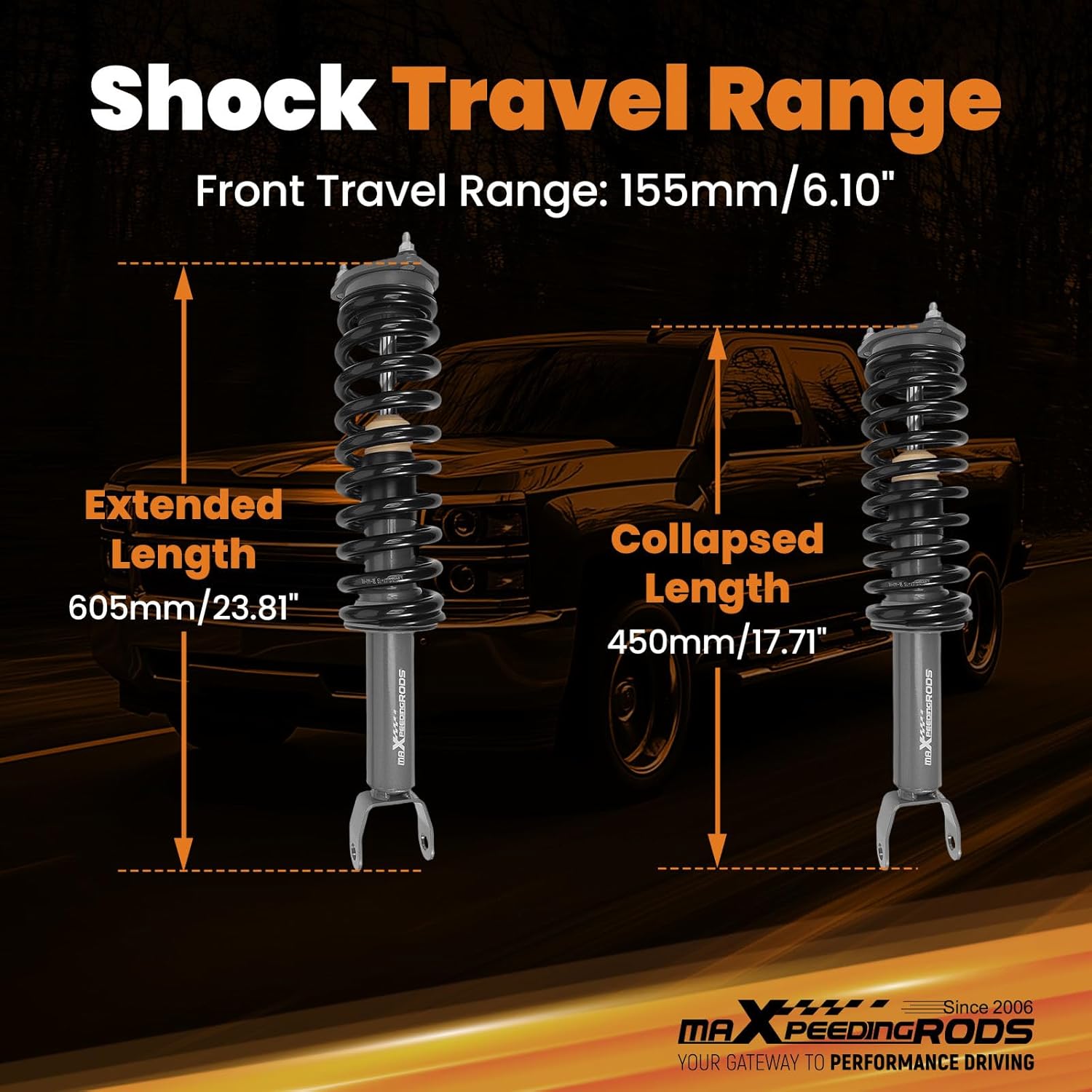 maXpeedingrods 3" Front Lift Loaded Struts for 2012-2022 Ram 1500/Ram 1500 Classic 4WD