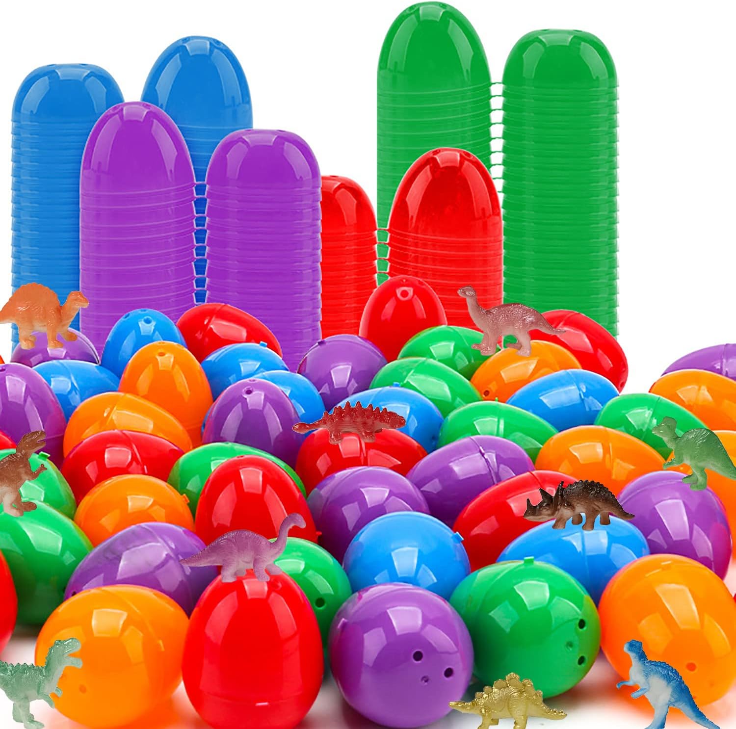 24Pack Easter Eggs with Dinosaur Toys Easter Basket Stuffers Easter Party Favors for Kids Easter Egg Hunt Filler Classroom Prizes - Image 9