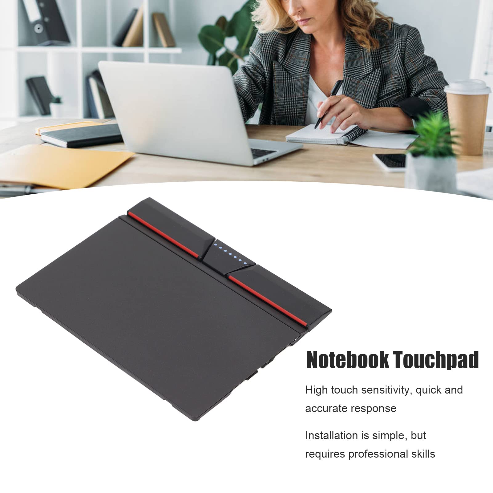 ciciglow Touchpad Notebook a Tre Pulsanti Plug and Play Sostitutivo per ThinkPad T440 T450 T440S T450S T460 - Sensibile al Tocco, Facile Installazione, Durevole in ABS e Lega Alluminio