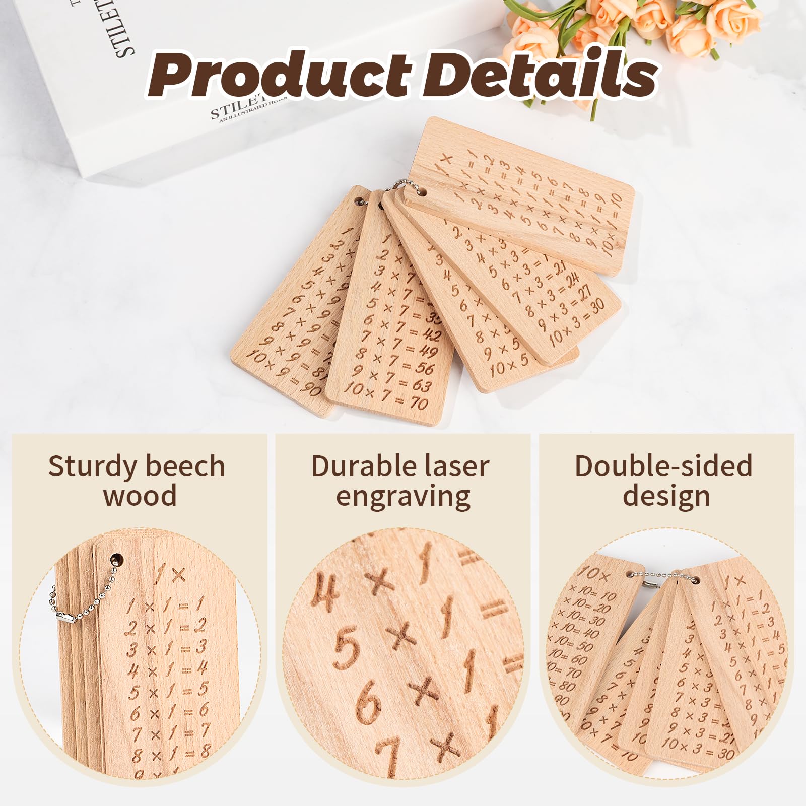 Tavola delle Moltiplicazioni in Legno 1x1 per Bambini